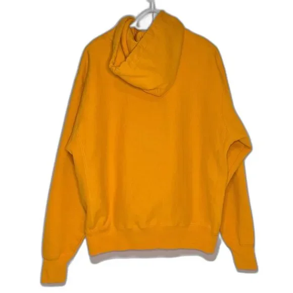Champion Reverse Weave Hoodie C Gold Yellow Unisex Pullover Sweatshirt Large - Picture 2 of 12